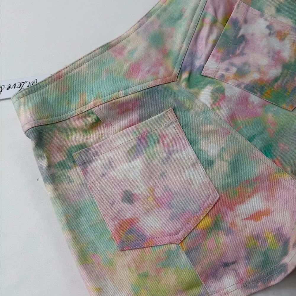 For Love & Lemons Smythe Hot Short XS Pastel Tie Dye Festival‎